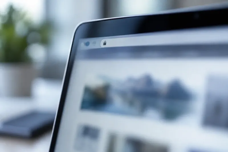 Browser-adresbalk met hangslot voor een beveiligde HTTPS-verbinding